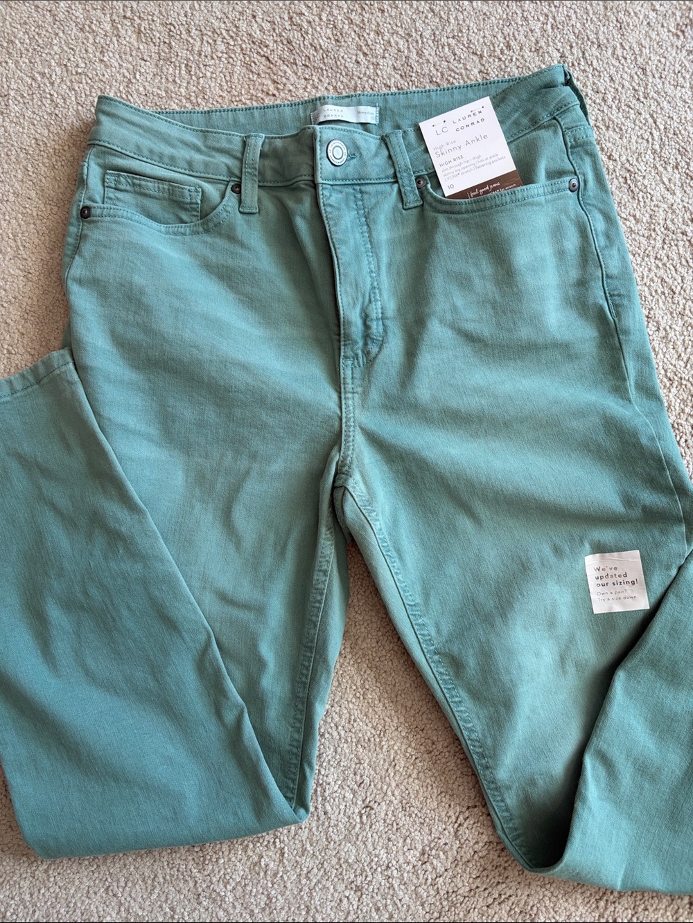 LC Lauren Conrad Seafoam Skinny Ankle Jeans